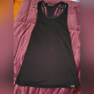 KORAL Webbed backing black racer back top. Size SMALL